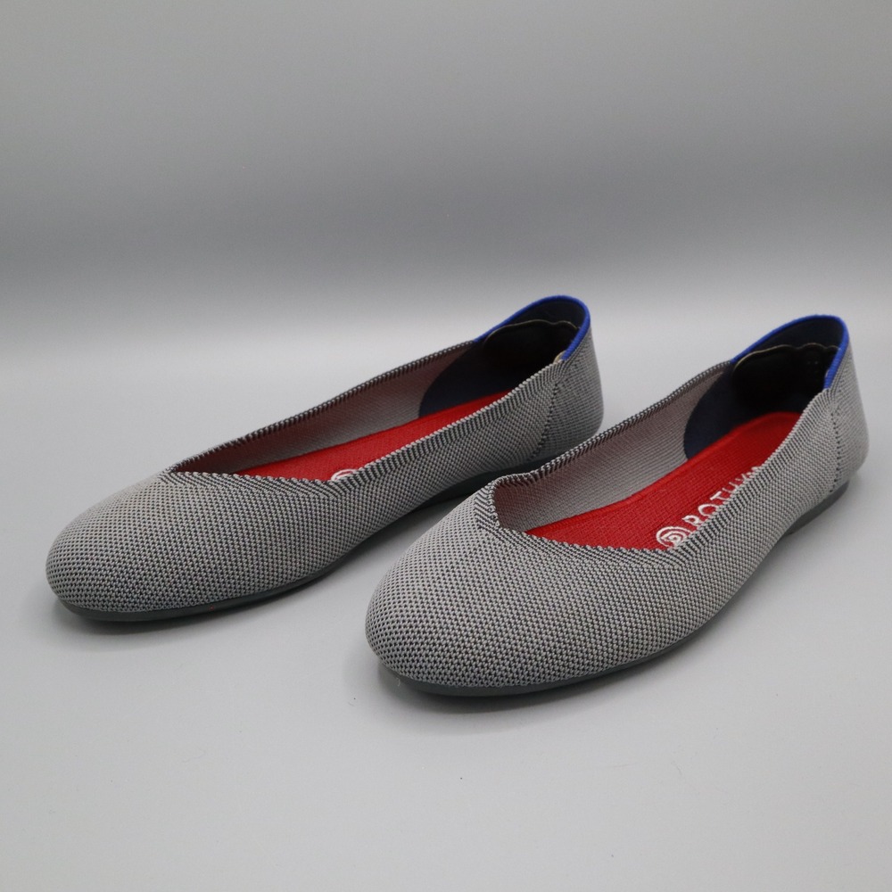 Rothy's The Flats Shoes Womens 7 Gray Ballet Balletcore Boho Minimalist‎ Staple